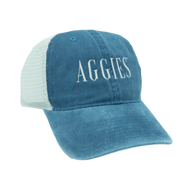 utah state aggies denim cap with beige mesh hat